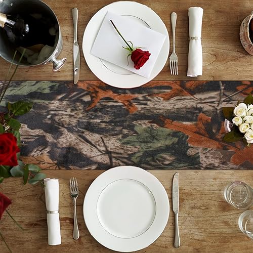 Miniatura 4 de Table Runner Fall Maple Leaves, Rustic Linen Table Cloth, Kitchen Dining Table Decoration for Home Party Decor 13 x 48 Inches