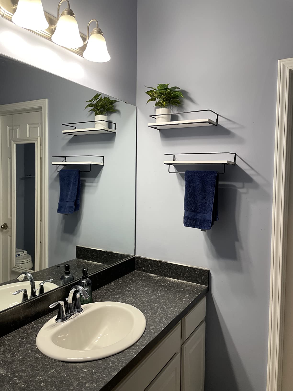 6/mo Finance ZGO Floating Shelves for Wall Set of 2, Wall Mounted Storage Shelves with Metal