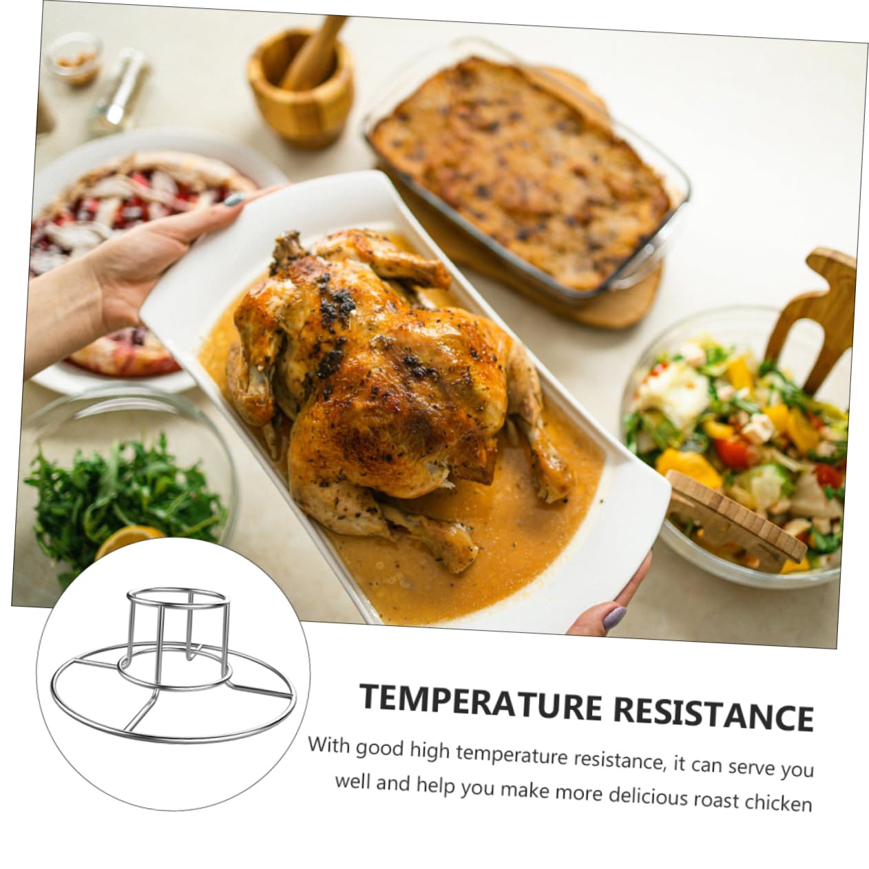 BESPORTBLE 2pezzi Pollo da Esterno Supporto Rotondo per Arrostire Pollo Accessorio Utile per Barbecue Portabirra in Acciaio Inox Facile da Trasportare e Riporre