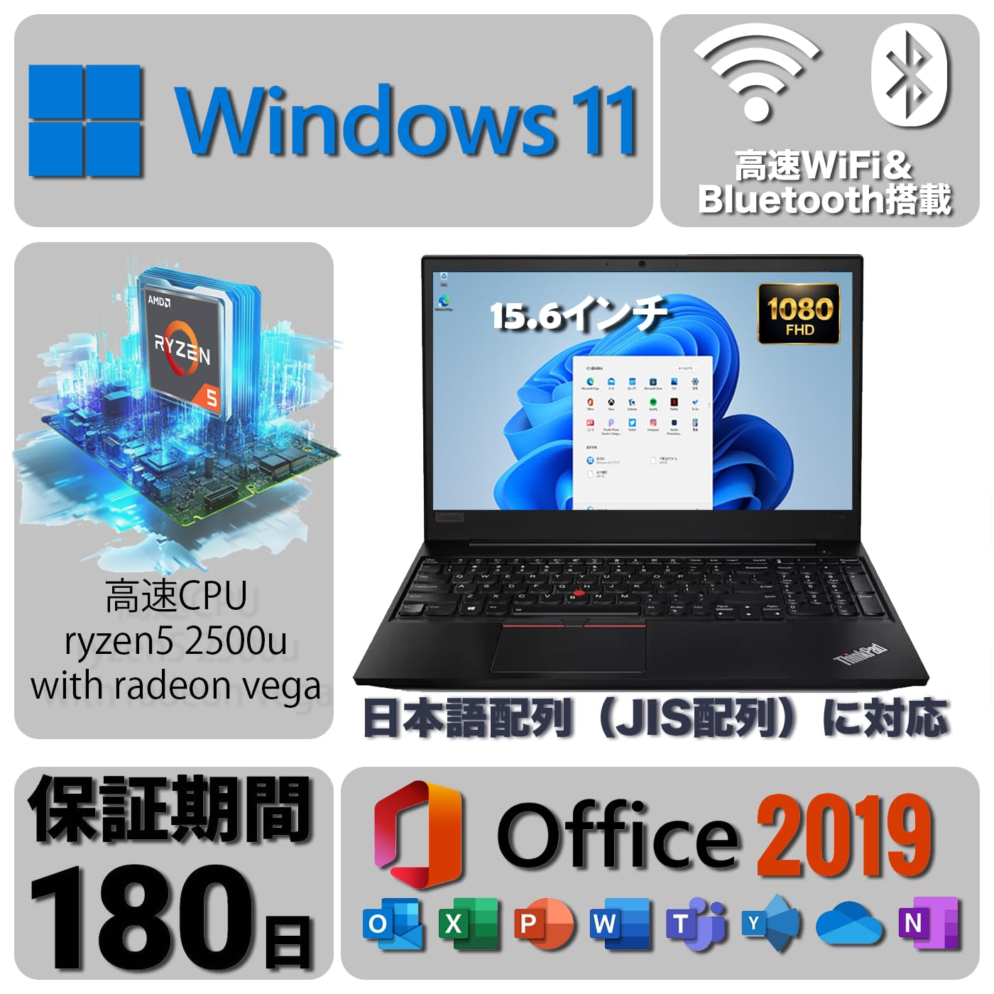 Amazon.co.jp: ノートパソコンレノボ ThinkPad E585 15.6インチ 第8