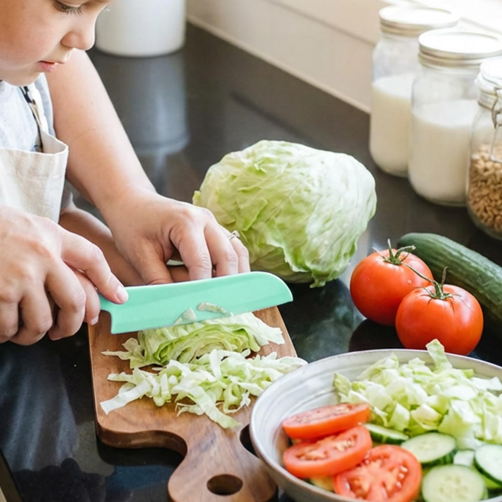 Lettuce Knives Set - 4 Pack Kids Cake Cutters -5