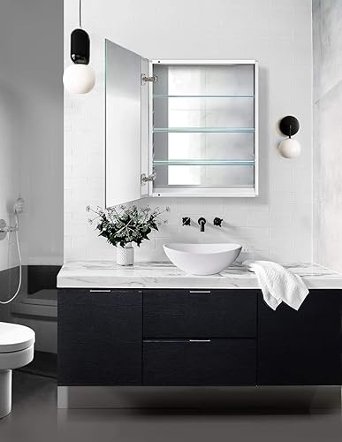 Miniatura 6 de Krugg Botiquín  Montaje en superficie o empotrado  Bisagra Blum de cierre suave de 170 grados  (24 x 30 pulgadas)