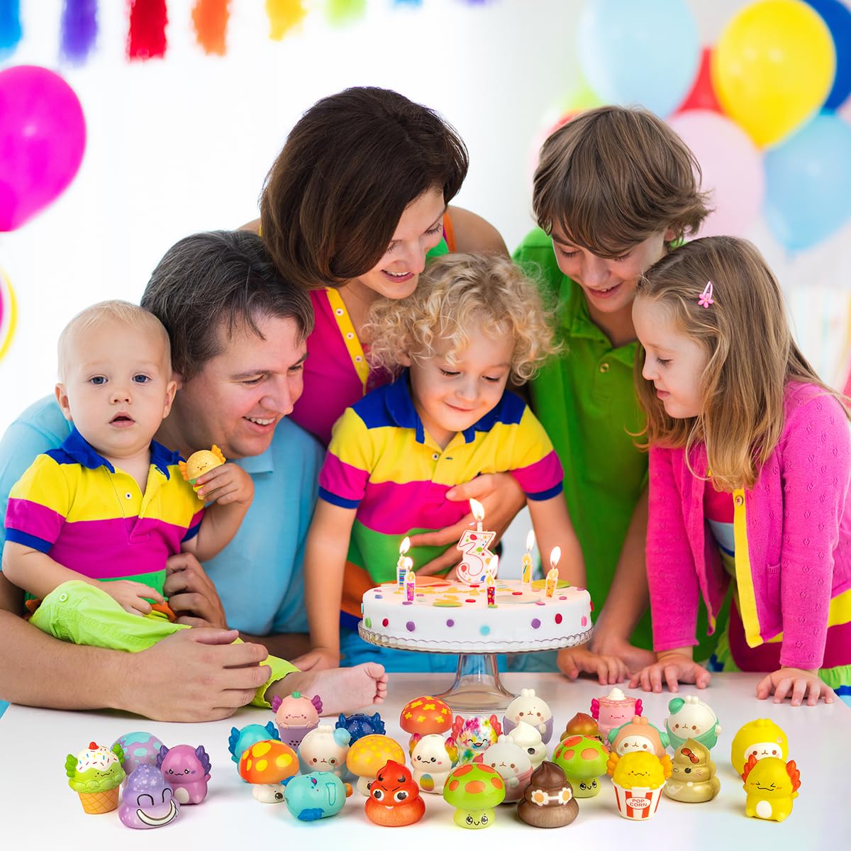 Zestaw 30 zabawek Squishy Toys, zabawki antystresowe, antystresowe, squishies, upominek urodzinowy dla dzieci, na imprezę, prezent dla gości