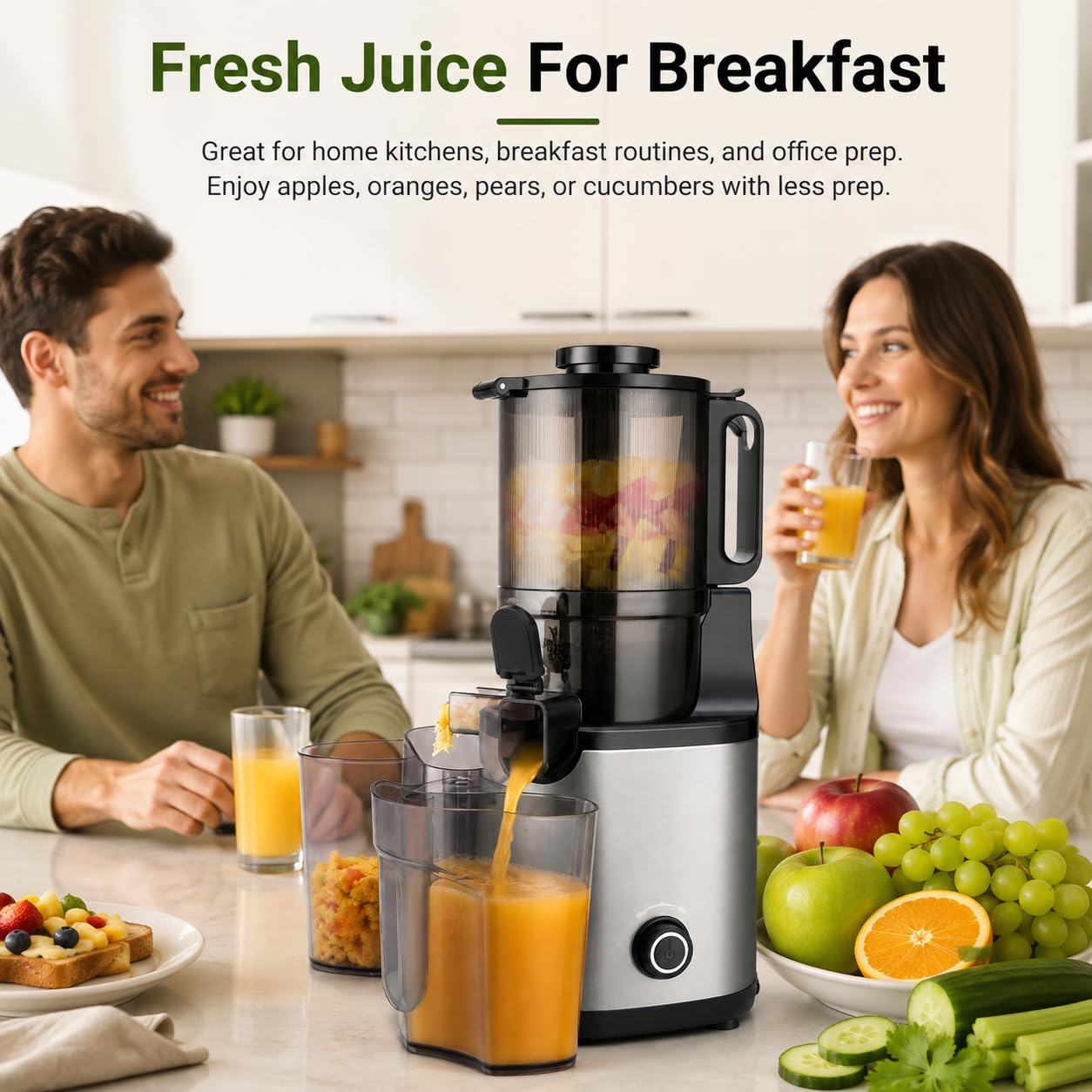 Presse-agrumes, port d'alimentation de 5,5 pouces, tasse de 1,7 L, 250 W