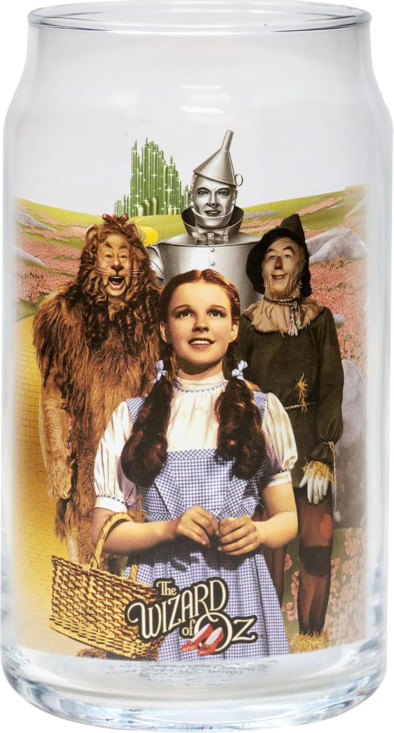 Spoontiques Wizard of Oz Glass Set - 2 Unique Glasses Per Set in Colorful Decorative Gift Box - 16oz - 5 1/4" Tall