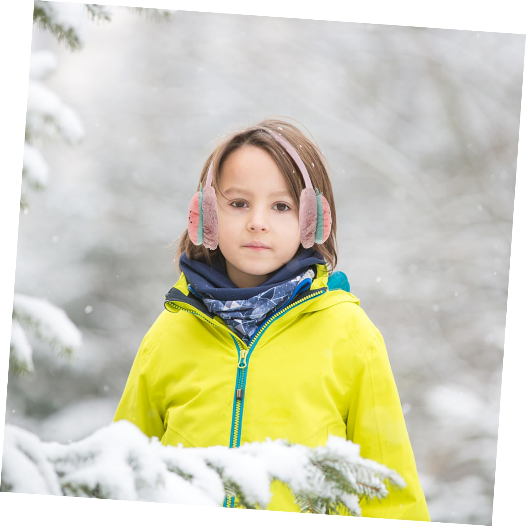LIFKOME 3pezzi Earmuffs Invernali Per Ragazzo Ragazza Peluche Copriorecchie Caldi e Morbidi Per Giornate Fredde Design Creativo e Anguria