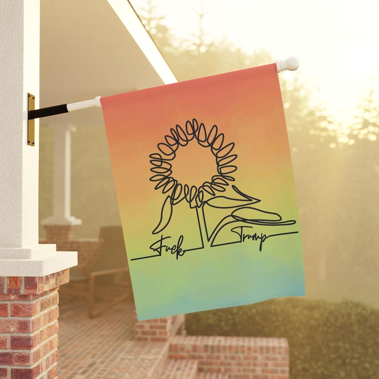 FDT Anti Trump Flower Fuck Trump Garden Flag Small Outdoor Flag, House Banner, Have the day you voted for, Yard Sign