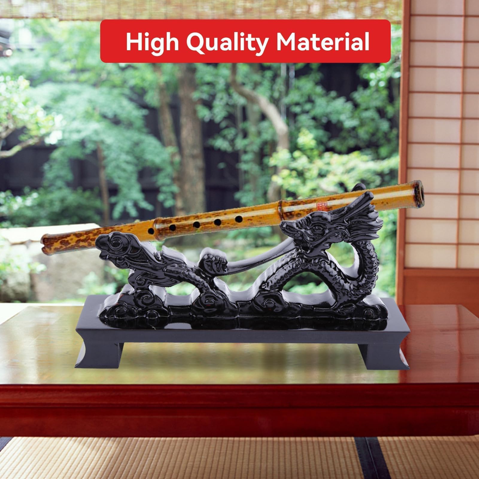 HERCHR Singolo Orizzontale Stand Wakizashi, Supporto per Spada Nero Cinese a Forma Di Drago, Porta Spada Wakizashi Katana Espositore Da Tavolo a Forma Di Drago, Supporto Da Tavolo per Spada