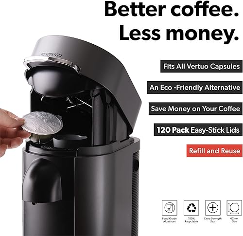 Miniatura 7 de di Oro Caffè - Tapas reutilizables para cápsulas de café compatibles con máquinas Nespresso VertuoLine para reutilizar cápsulas de café Vertuo –