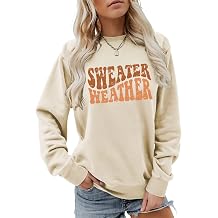 Sweater Weather Sweatshirt, Vintage Graphic Cozy Season Shirt Women Crewneck Funny Fall Winter Weather Pullovers