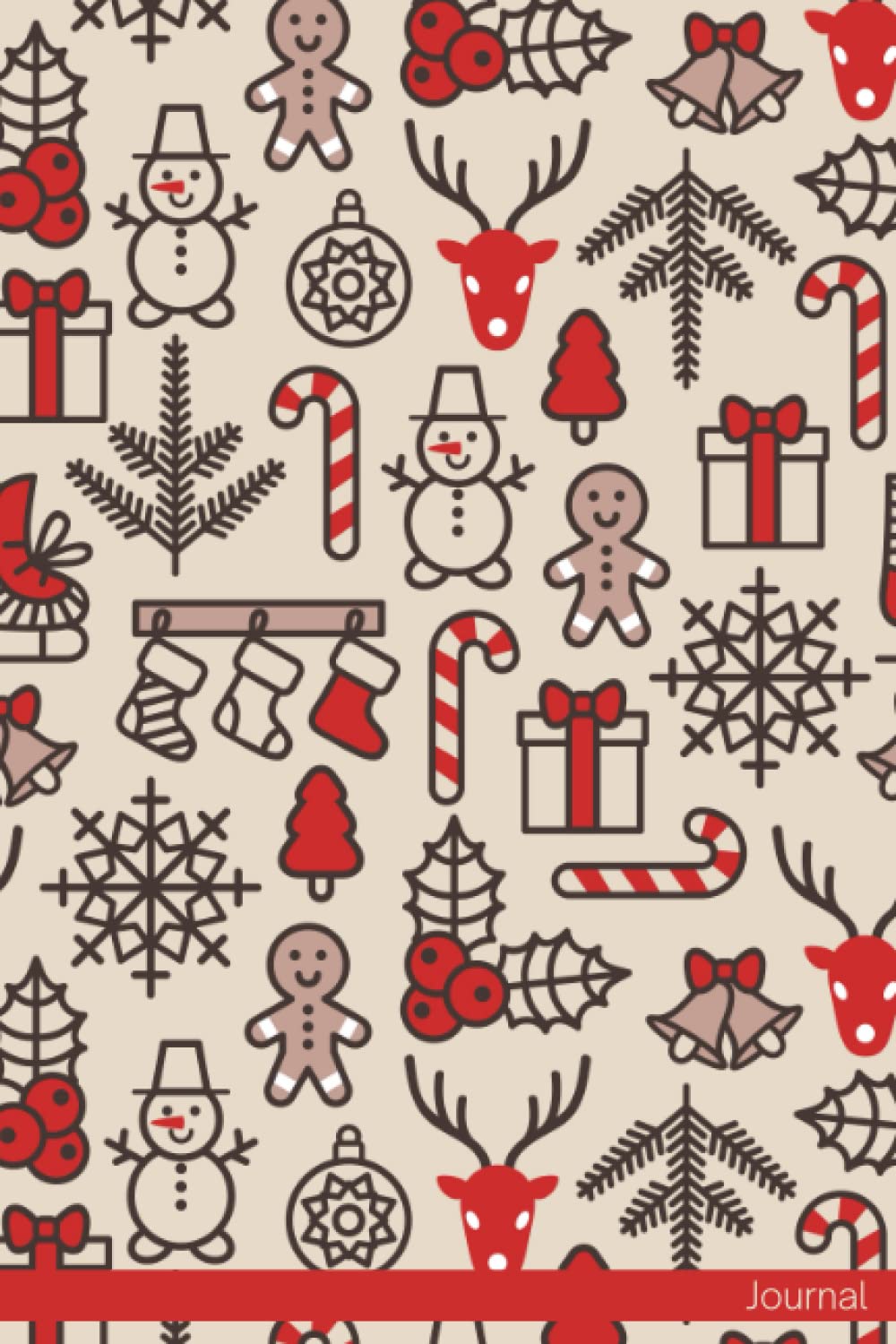 Journal: Christmas Notebook Journal For Teens and Adults | 120 Pages | Grey Lines | Glossy Cover | 6 x 9 In