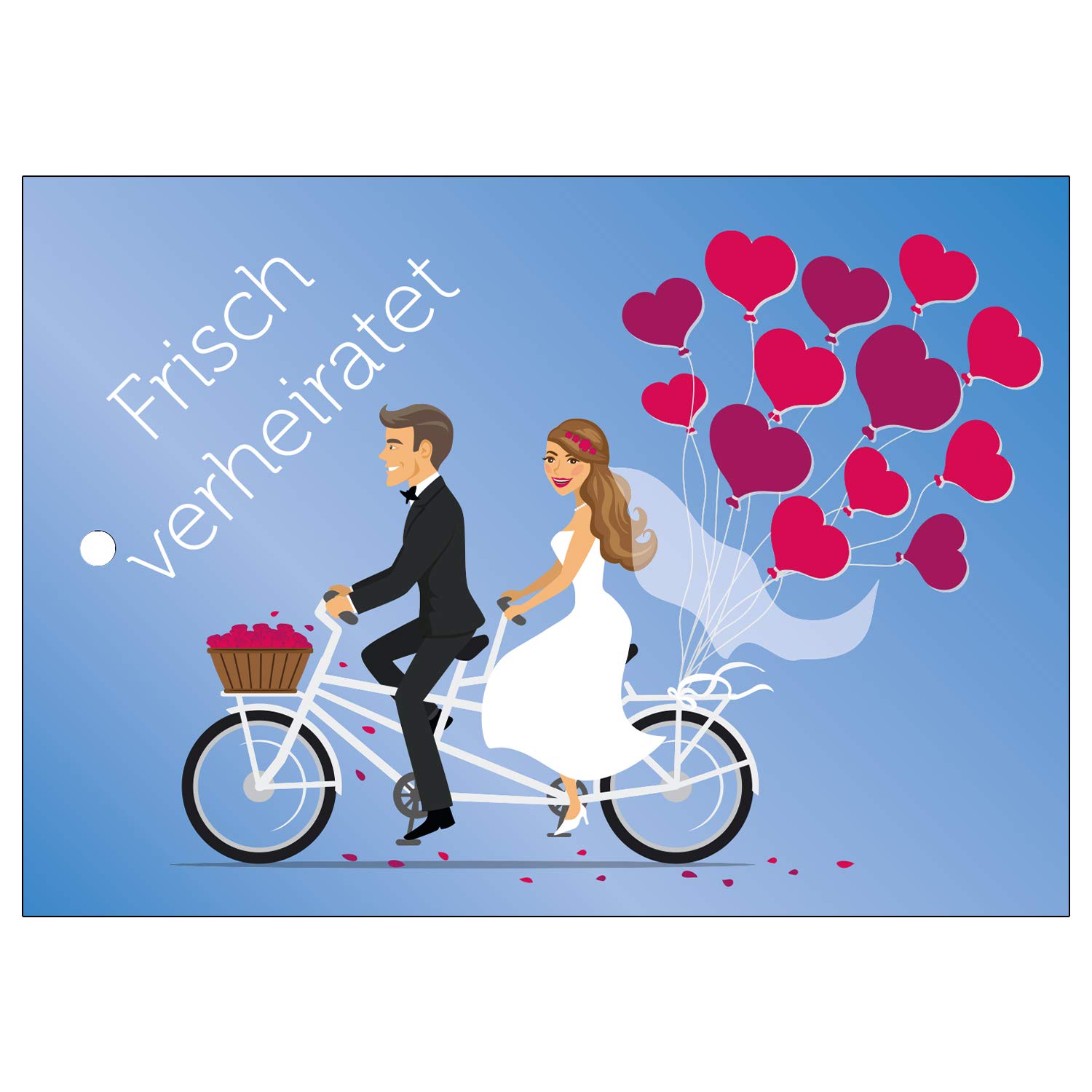 Biglietto di carta per il primo anniversario - Palloncini a cuore rosso, primo anniversario di matrimonio di marito, moglie, mamma e papà, amici, figlio, figlia - Italia