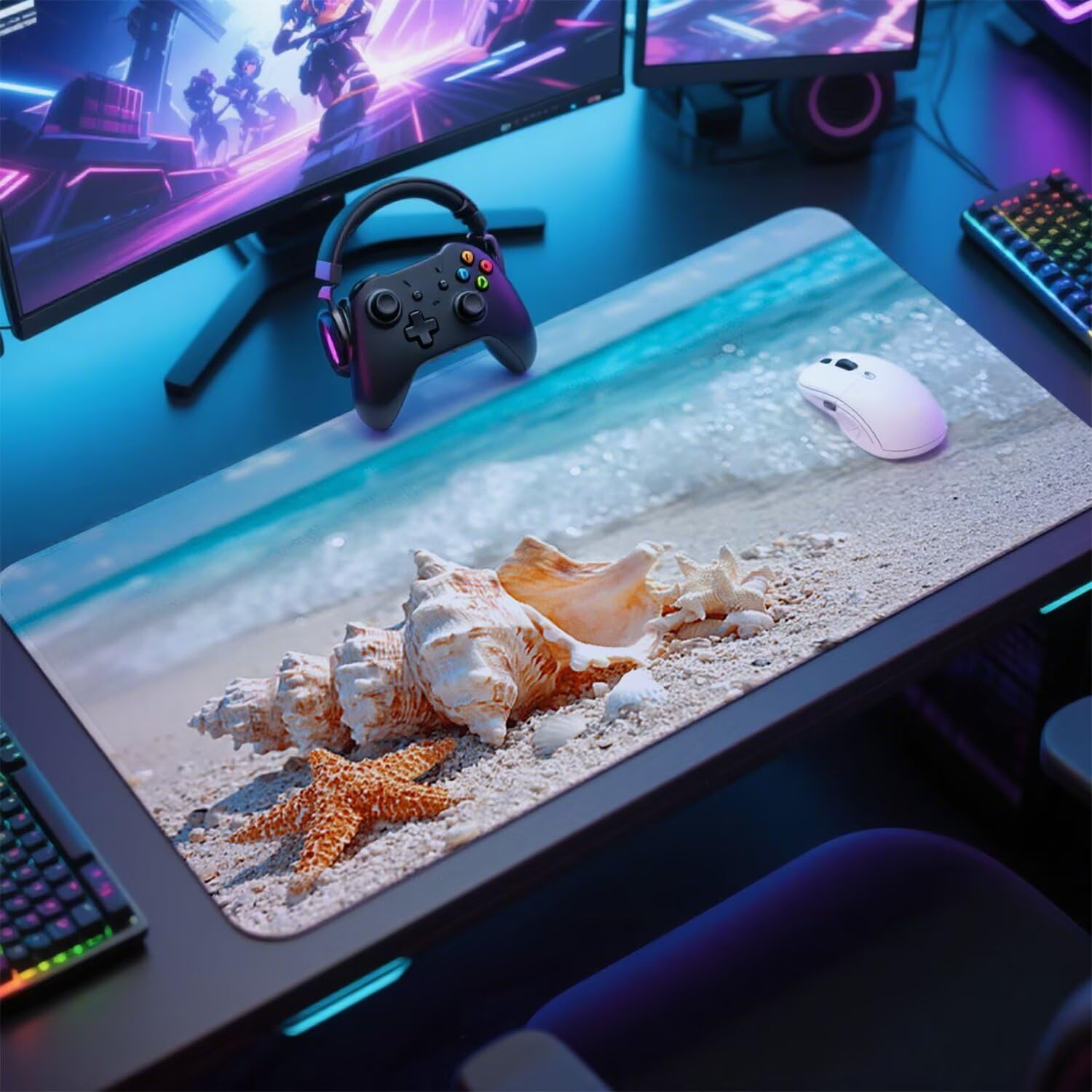 Podkładka pod mysz plażowa podkładka pod mysz do gier XXL 1200 x 600 x 3 mm podkładka pod mysz gumowa podkładka pod mysz duża podkładka pod mysz dla graczy wodoodporne akcesoria PC, do klawiatury