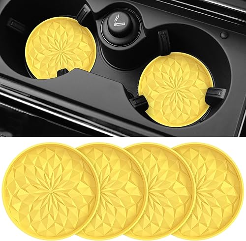 ME.FAN Posavasos de automóvil para portavasos 4 unidades  Alfombrillas de silicona de 2.75 pulgadas  Accesorios universales antideslizantes para el