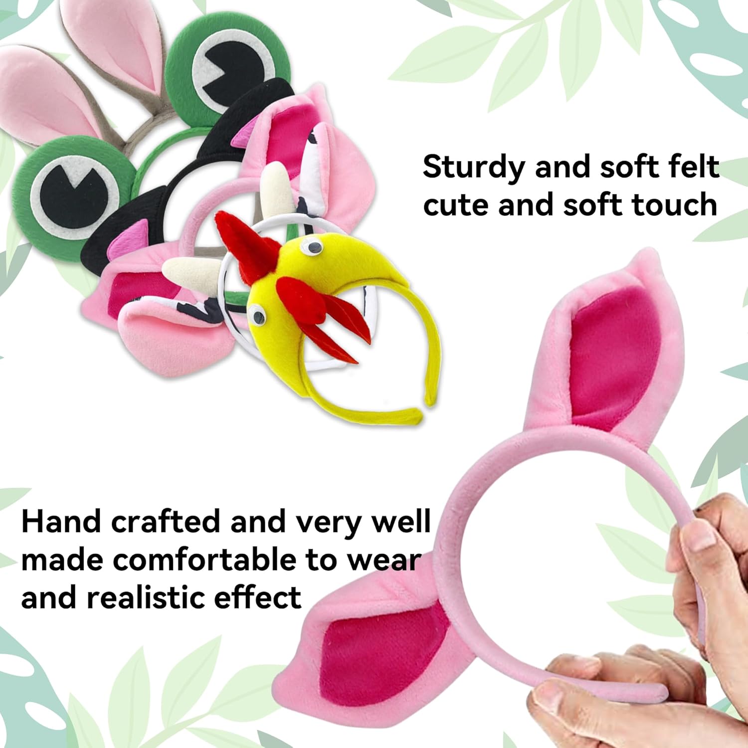 6 Pieces Farm Animal Headbands Farm Animal Hair Hoop for Kids Adults Animal Cosplay Birthday Theme Party Supply Stage Performance - Image 4