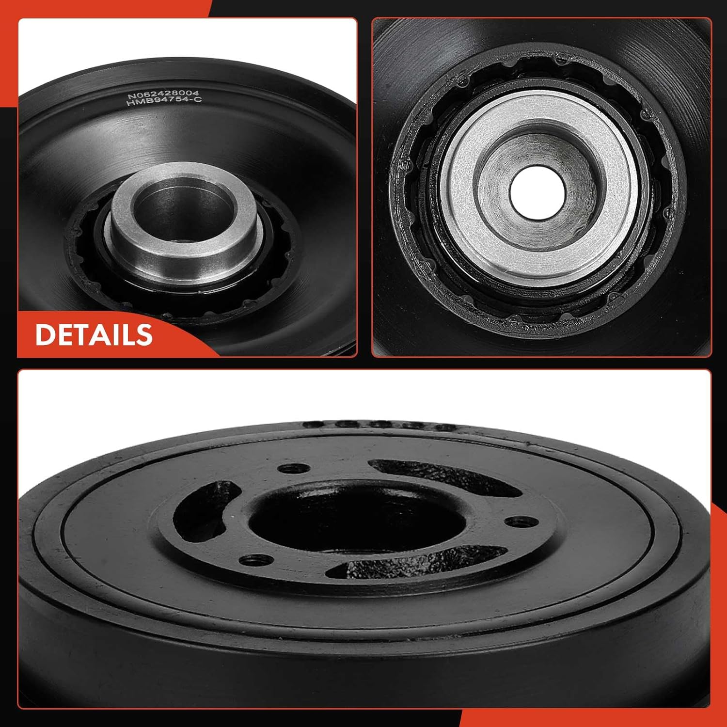 A-Premium Engine Harmonic Balancer Crankshaft Pulley Compatible with Mini Cooper 2002-2008 1.6L, Engine Code W11B16A