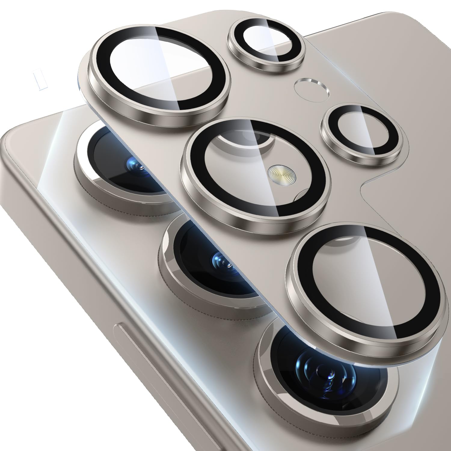COJOC Protector de lente de cámara para Samsung Galaxy S25 Ultra, cobertura completa, antiarañazos, aleación mate, vidrio templado, protector de pantalla para cámara trasera Galaxy S25 Ultra, gris