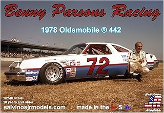 Salvinos JR Models BPO1978D 1/25 Scale #72 Benny Parsons 1978 Olds 442 Plastic Model Race Car Kit - Assembly Required