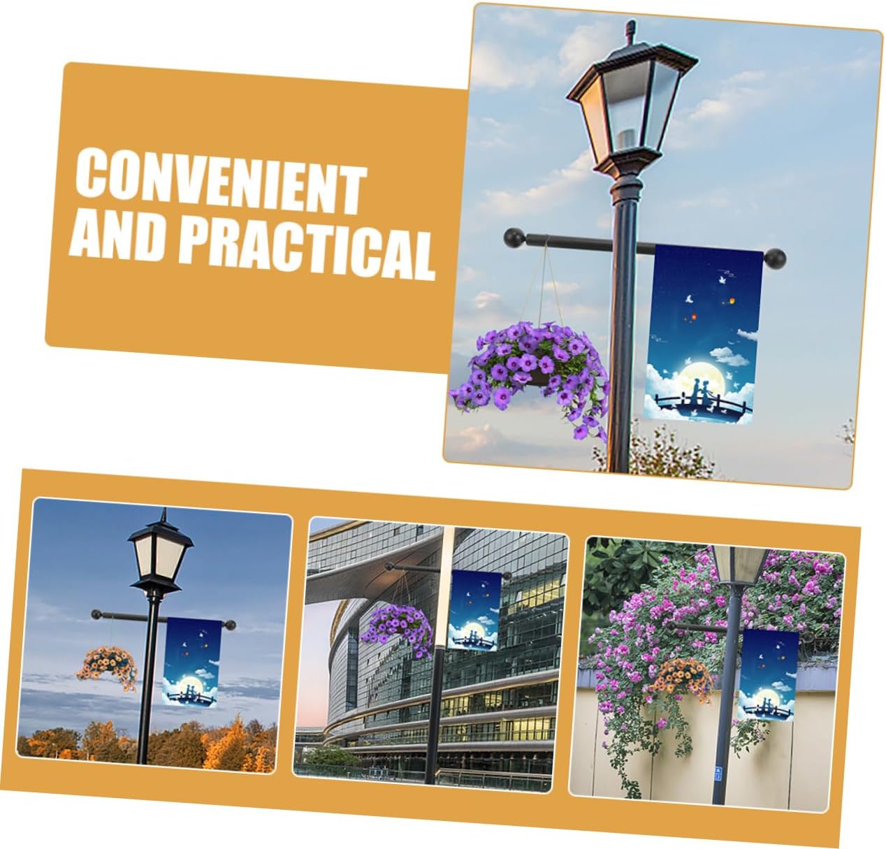 2pcs Modern Paint Finish Lamp Post Cross Arm Handle Accessory for Outdoor Post Lamp