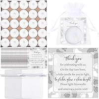 Vista 9 de 50 juegos de recuerdos de fiesta de baby shower, incluyendo 50 velas sin perfume para baby shower, bolsas de regalo, tarjetas para suministros