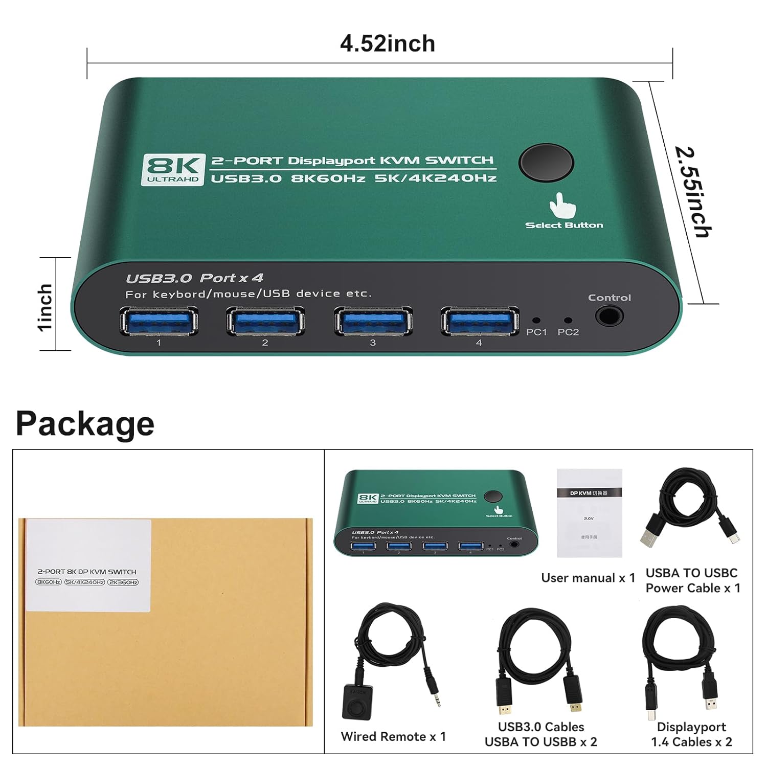 Kvm Switch displayport 1 Monitors 2 Computers 240hz 2 Port kvm Switches displayport 165hz PC Switch 1 Monitor 2 Computers dp 1440p 120hz 144hz 165hz 240hz