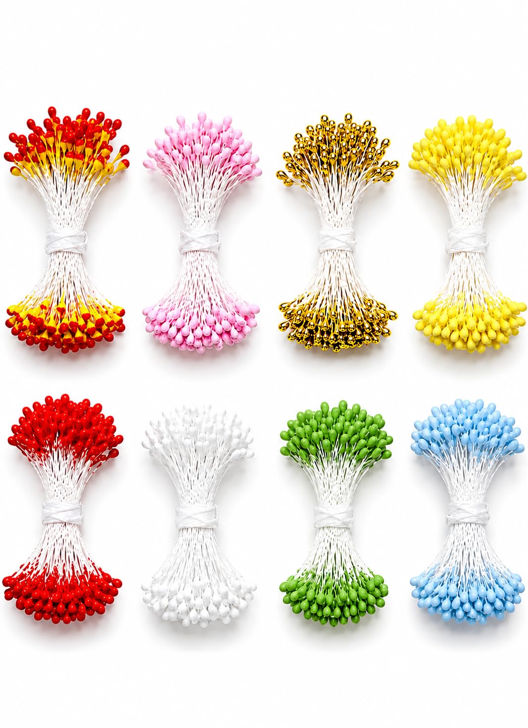 350 PCS Pearl Double Head Artificial Flower Stamen Pistil 2mm | DIY Flower Making, Craft Decoration, Scrapbooking, Wedding Decor, Mini Pollen-picture-25
