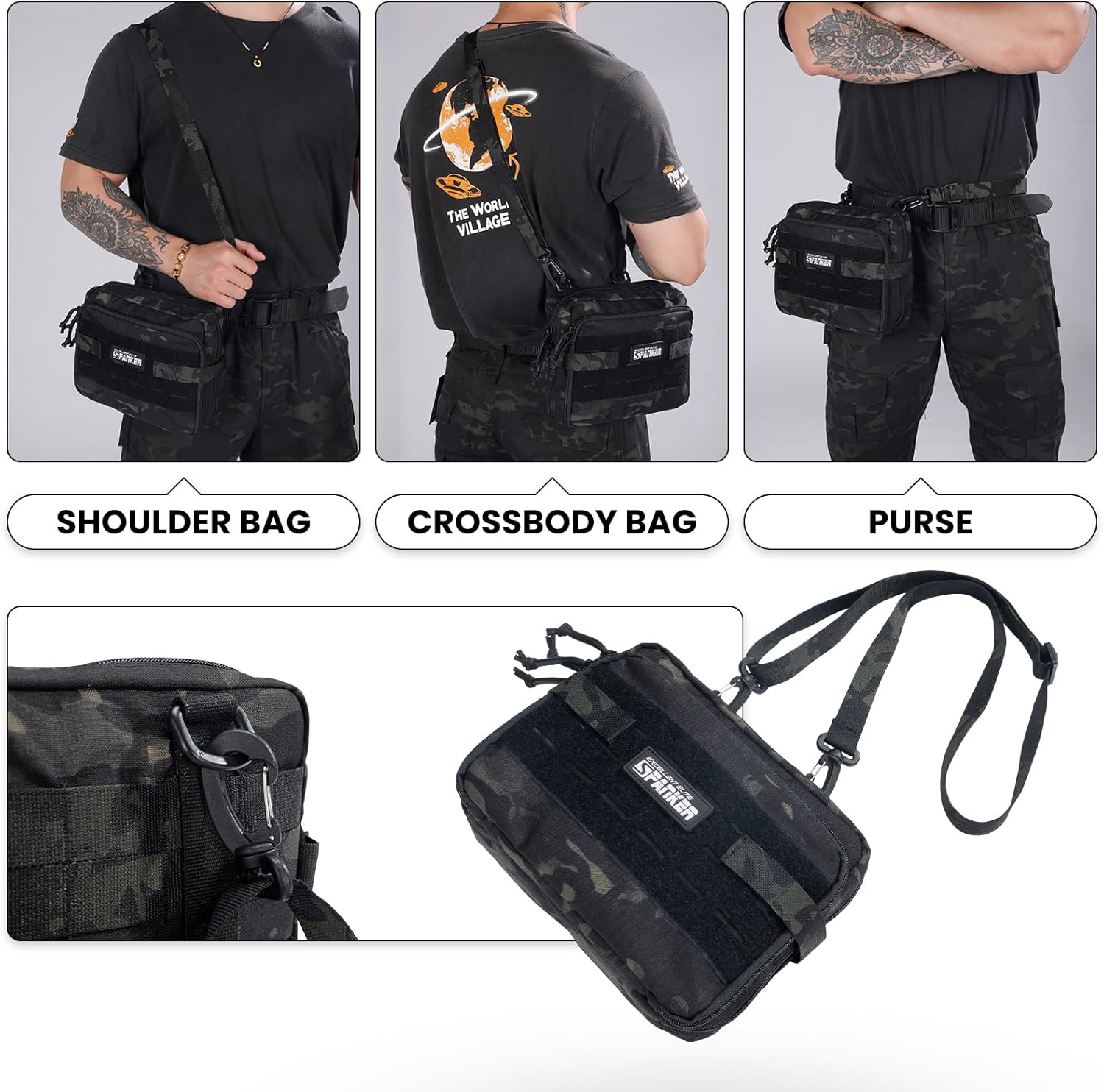 EXCELLENT ELITE SPANKER Tactical Molle Admin Pouch Utility Organizer EDC Medical Bag Utility EDC Tool Pouch with Shoulder Strap Attachment Pouches Waist Bag - Image 8