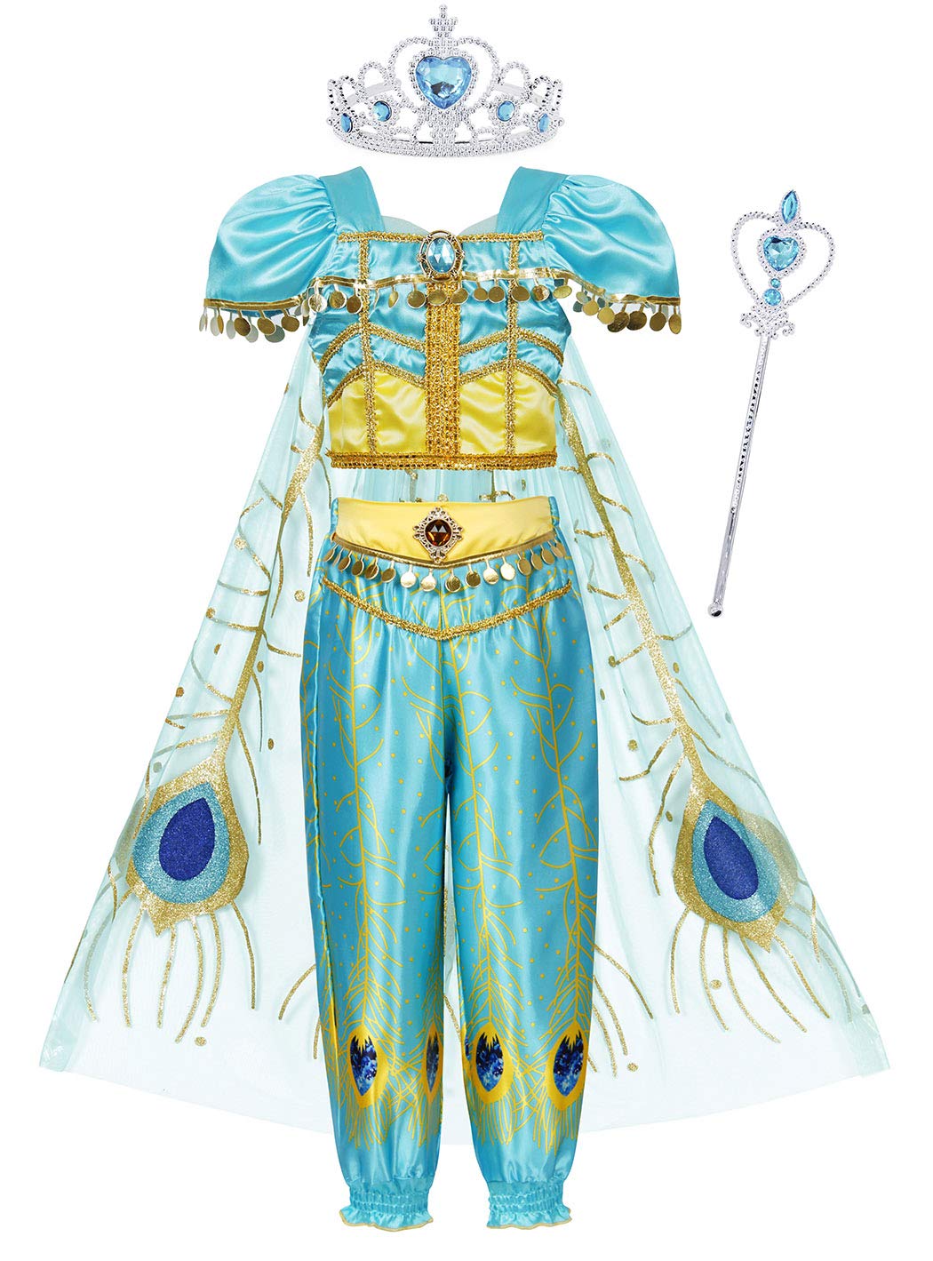 Buy AmzBarley Princess Jasmine Costume Dress Up for Girl Party Dress