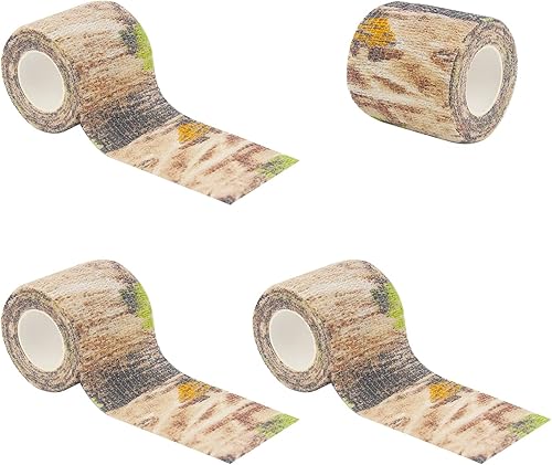 BOROLA Cinta protectora autoadhesiva de camuflaje, vendaje elástico de camuflaje militar para pistola, rifle, escopeta, campamento, caza