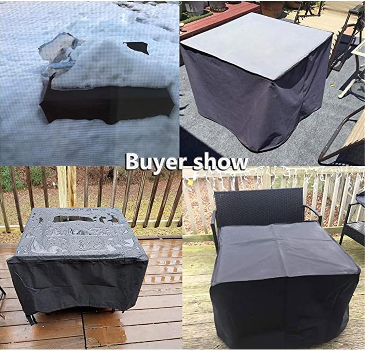 18 Size Fire Pit Cover Square Waterproof Dustproof Fireplace Outdoor Furniture Cover for Patio Fireplaces(Silver,72x72x64cm)