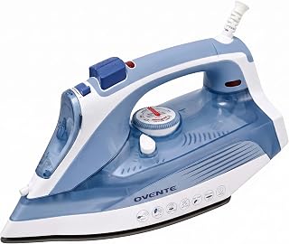 OVENTE Steam Iron, 1200W, Non-Stick Soleplate, 350mL, Blue IRNL77BL