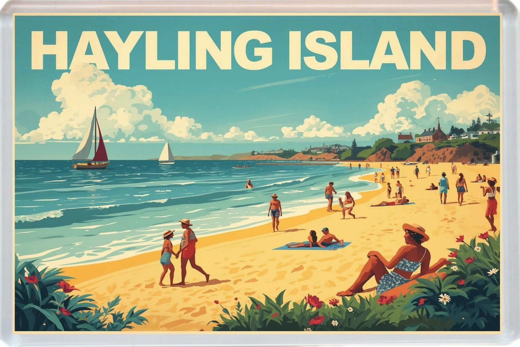 Baked Bean Store Multicolor Hayling Island - Hampshire - Jumbo Artistic Fridge Magnet 96 X 67Mm Bbsfhm3538