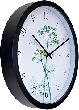 NexTime Wall Clock, Black, One Size