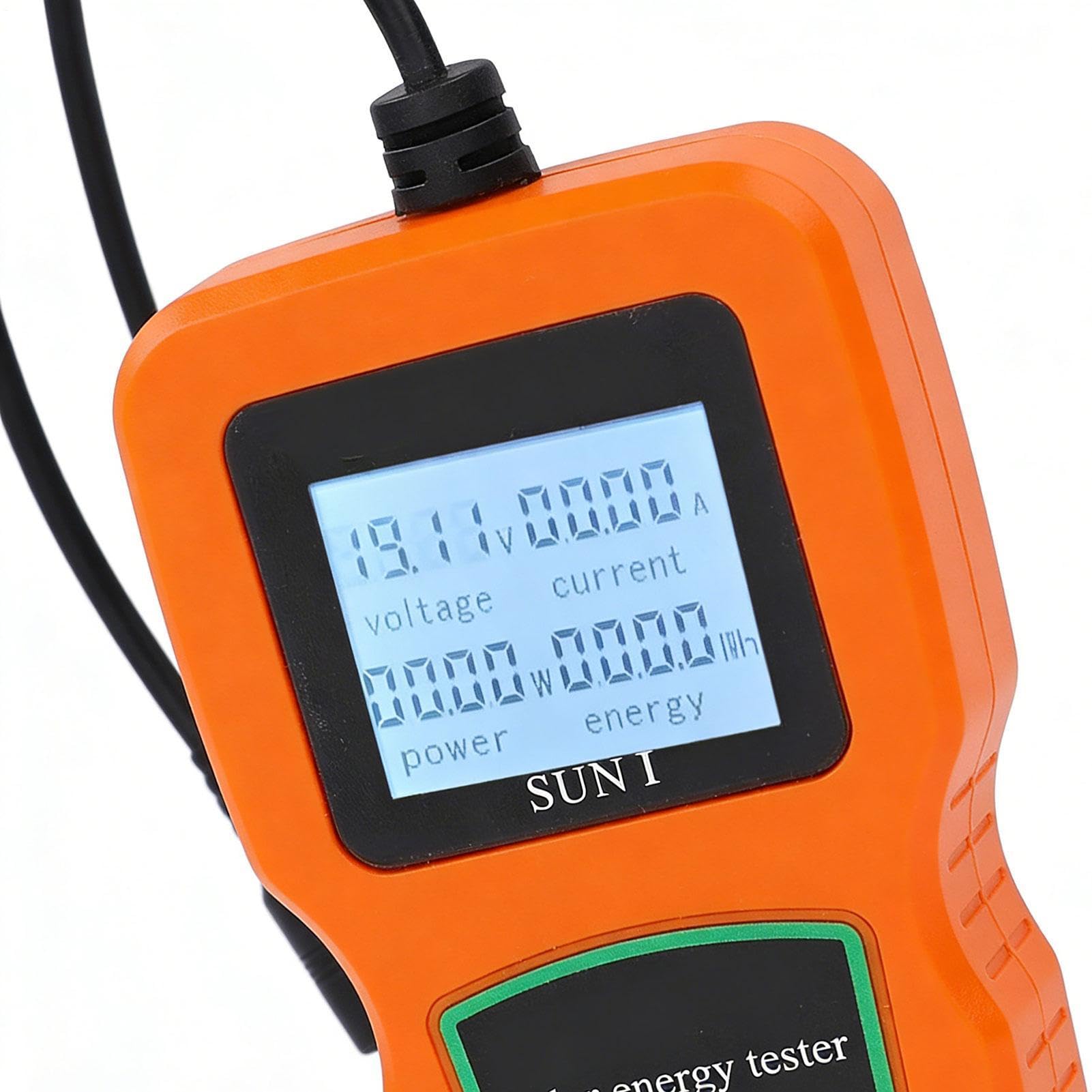 Misuratore Di Solare Display LCD Senza Batteria Con Retroilluminazione | Tester Assorbimento Elettrico Per Esterno Casa Appartamento Automobile Furgone Camper Barca Viaggio Monitoraggio Test