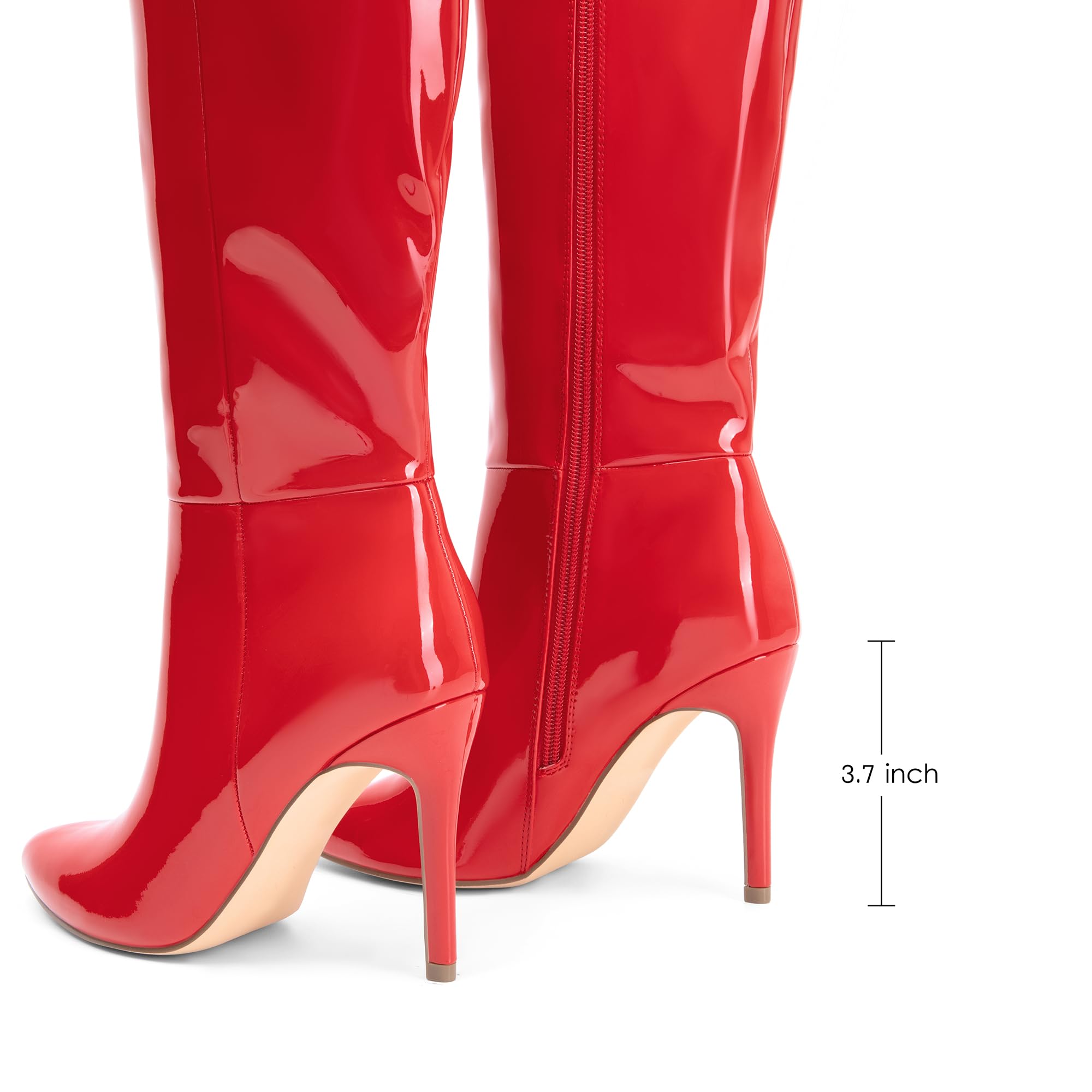 DREAM PAIRS Botas altas hasta la rodilla para mujer, botas de tacón alto con punta puntiaguda, zapatos de vestir clásicos y modernos