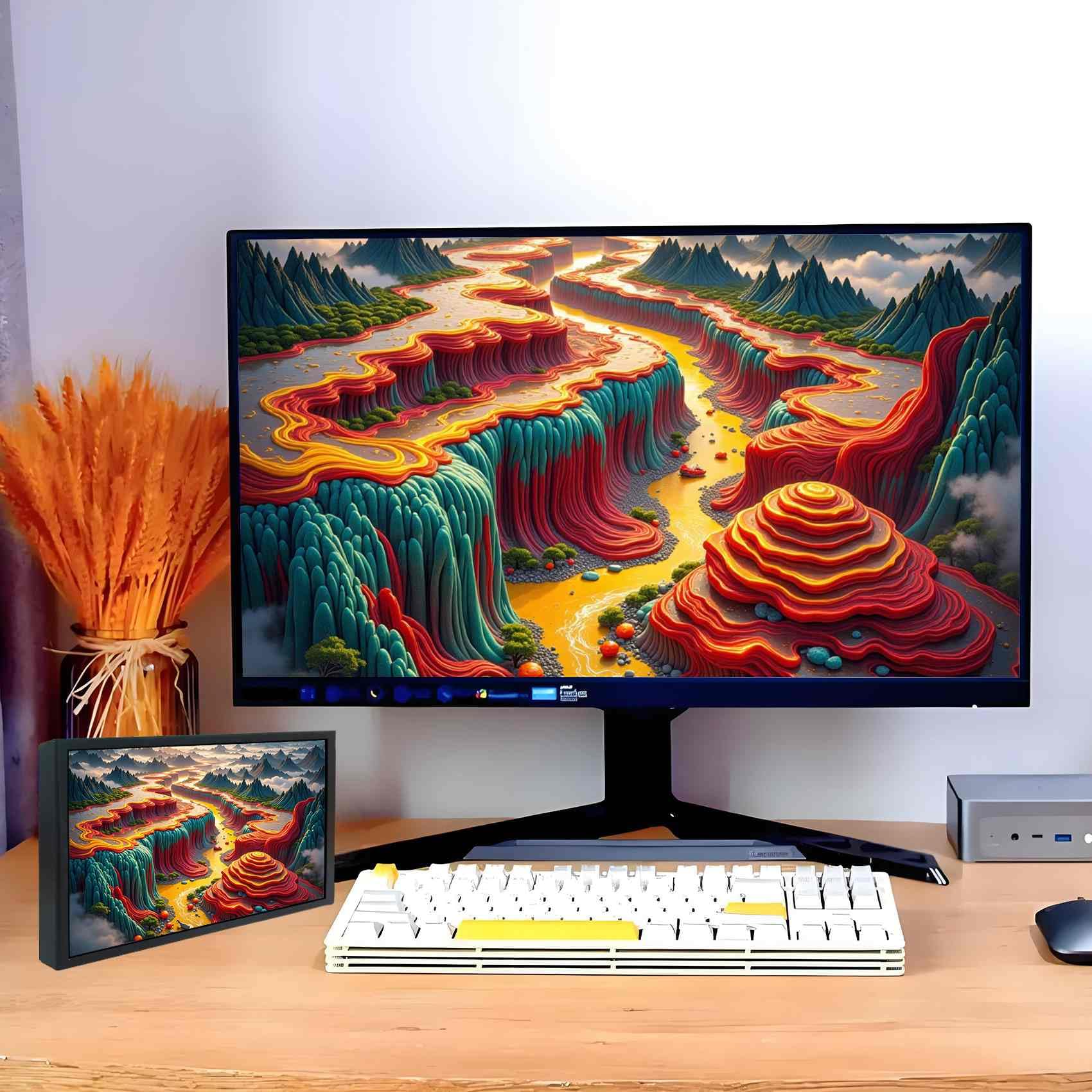 VSDISPLAY Monitor LCD IPS nero da 7 pollici 1280x800 350 nits | luminosità regolabile,metallo fori di montaggio da 75 mm