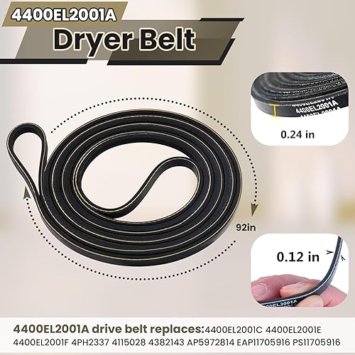 Miniatura 3 de Kit de rodillo de secadora mejorado para piezas de secadora LG Kenmore, el kit de reparación de secadora incluye rodillos de secadora 4581EL2002L,