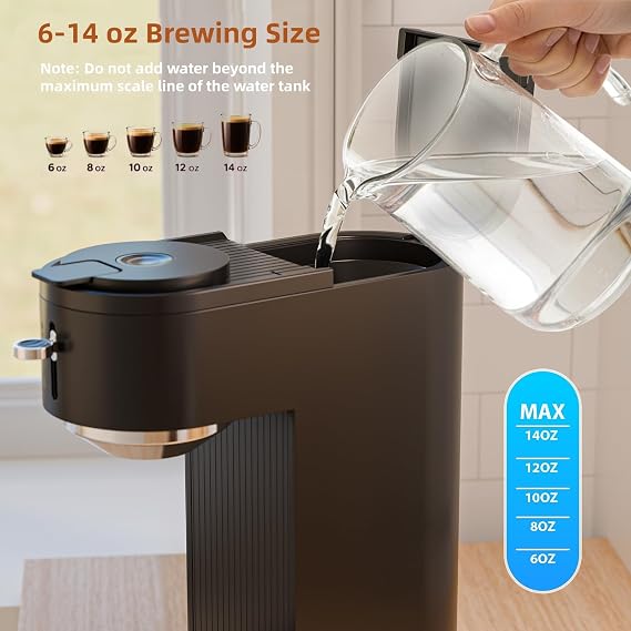 COWSAR Mini Single Serve Coffee Maker for K-CUP Pod & Ground Coffee
