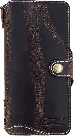 Yogurt Case Compatible for iPhone Air, Genuine Leather Wallet Cover Compatible for iPhone Air, 6.5-inch Handmade Oil Leather
