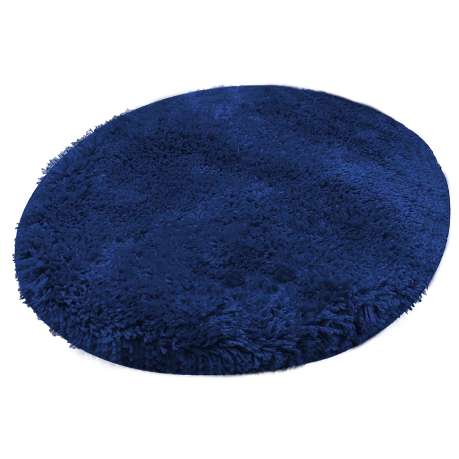 Reyox Plush Shaggy Bath Rug, Contour Mat and Toilet Lid Cover, Soft Microfiber Non Slip Bathroom Rugs Navy Blue Lid Cover