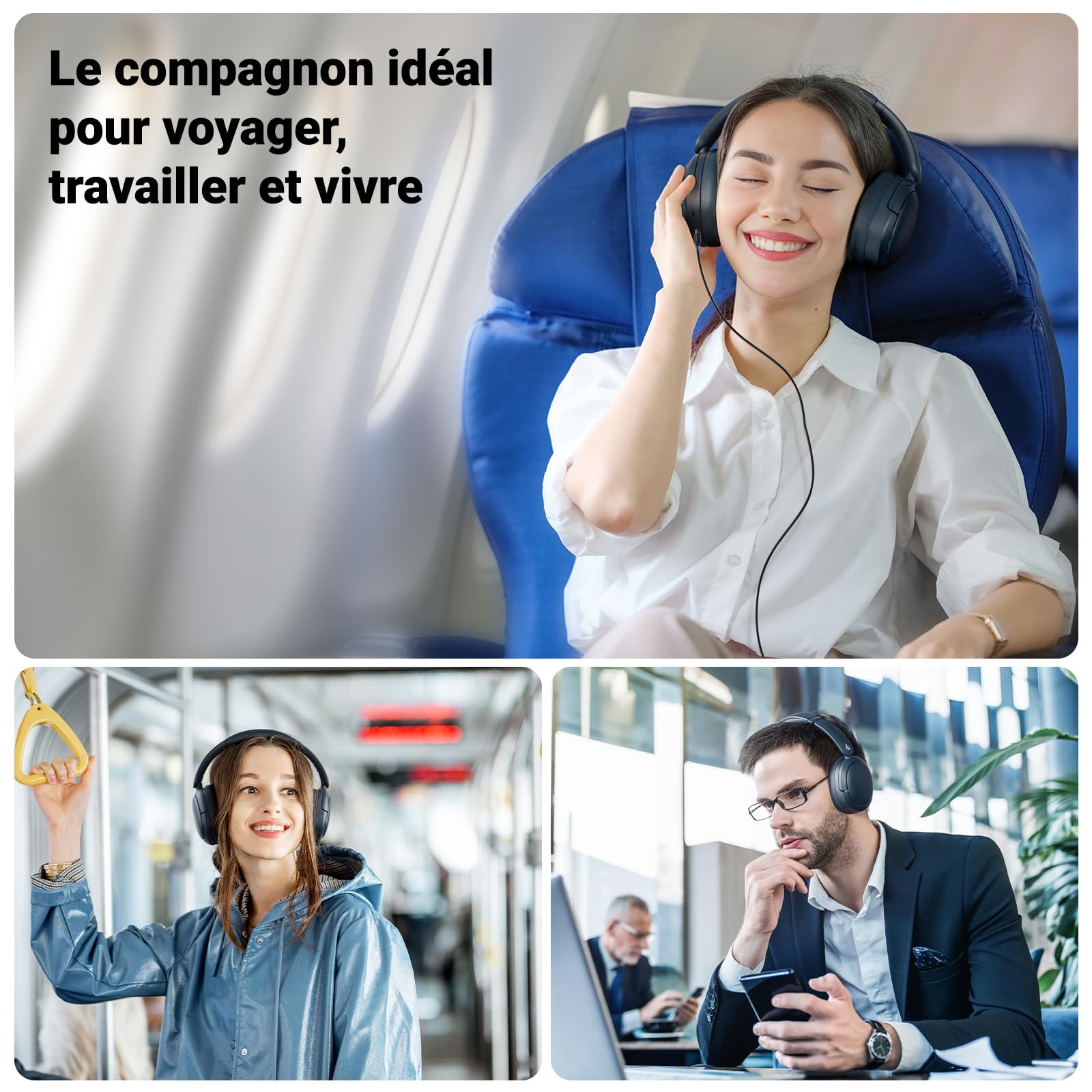 Edifier V80 Casque Bluetooth sans Fil avec ANC -44 DB, Son Haute Résolution, EQ in App, Autonomie 45h, IA Annule Bruit Appels, Charge Rapide, Pliable, Connexion Multipoint - Bleu