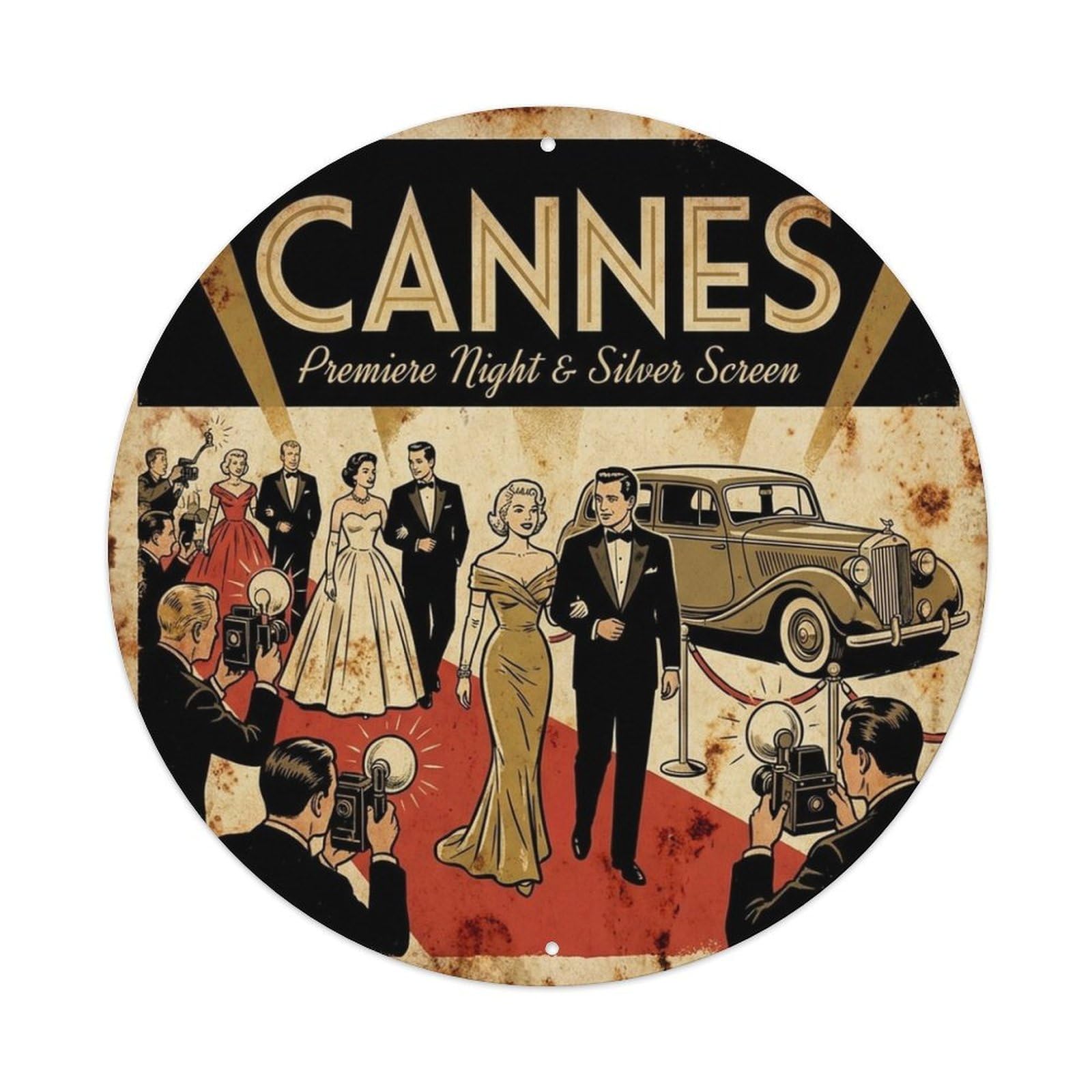 Culture Travel Premiere Night Screen Cannes France Metal Tin Sign