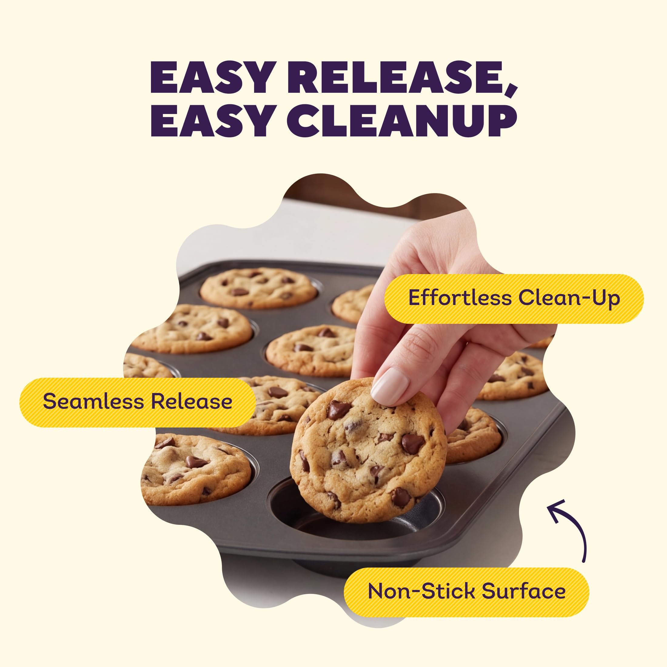 Wilton Gold Non-Stick Muffin Top Pan - PFAS Free -5