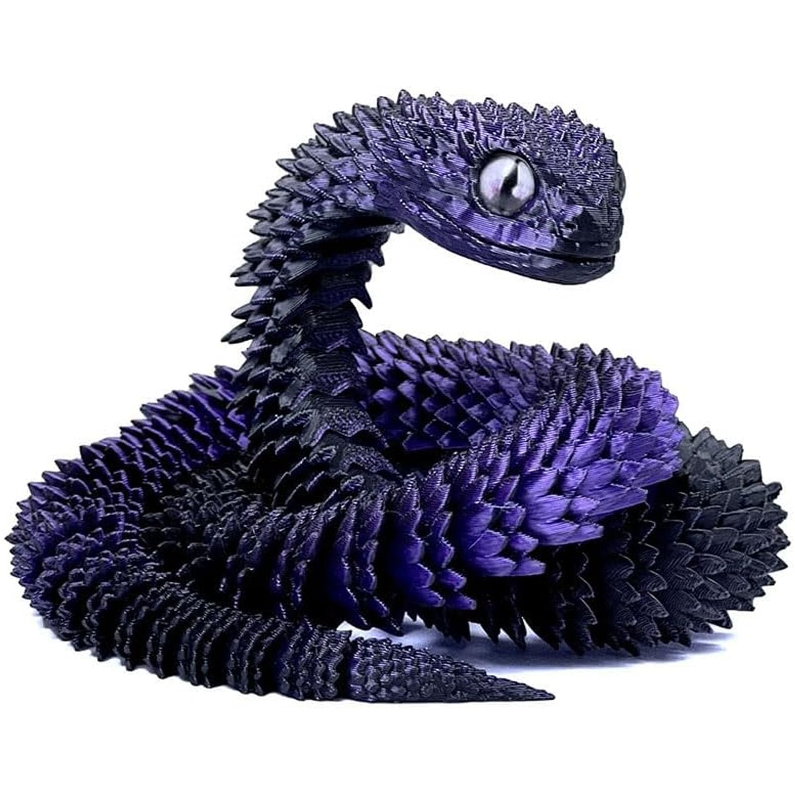 Binvin 3D Printed Animals-Snake Viper,3D Printed Snake Toys Articulated Snake 3D Printed Animals Animal Model Ornaments Creative Funny Toy Festival
