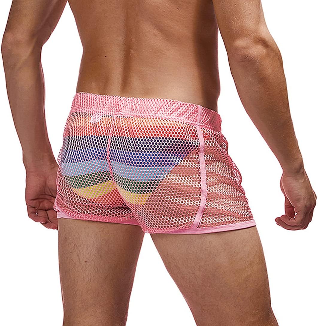 Mens Mesh Shorts Sexy Boxers See Through Boxers for Men - Image 2