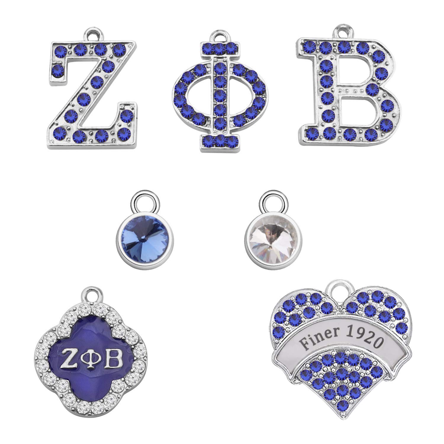 SEIRAA 7PCS Sorority Charms Finer Women Gift Collection for DIY Jewelry Making