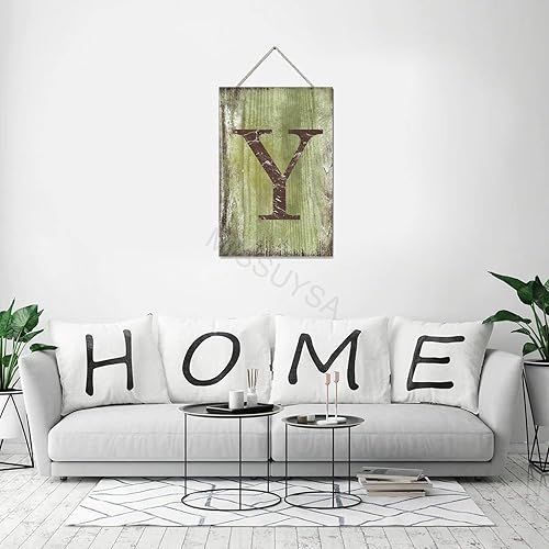 Vista 115 de Letrero colgante de madera con letra J, letrero de madera para decoración del hogar, 26 letras del alfabeto de metal, placa de madera, decoración
