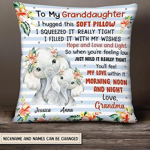 Miniatura 2 de Almohada personalizada de elefante para mamá, abuela, hija, nieta, hijo, nieto, abrazo esta almohada, almohada de árbol de silueta otoñal, regalo