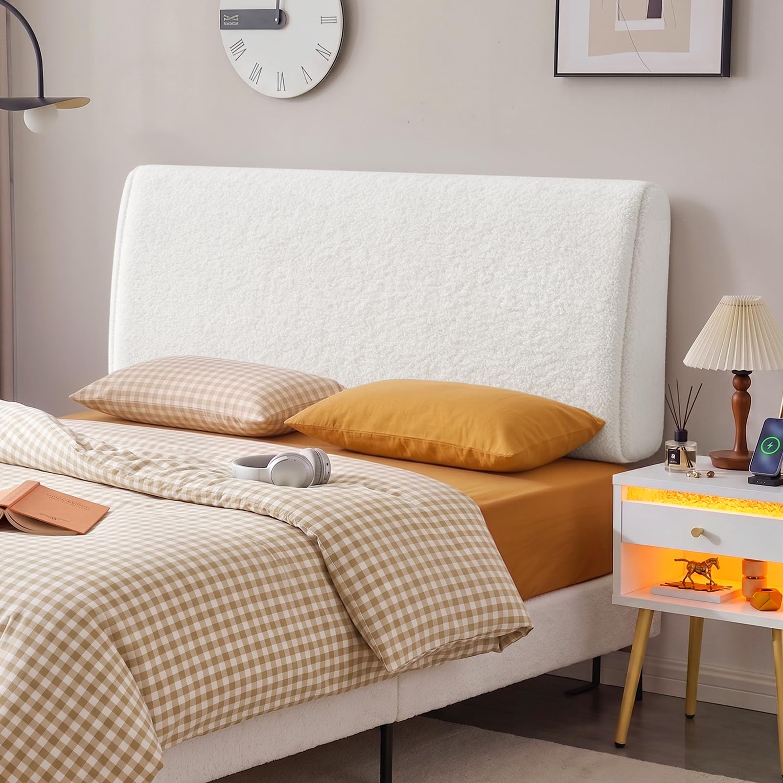 Upholstered Headboard for Queen Bed, Adjustable Height