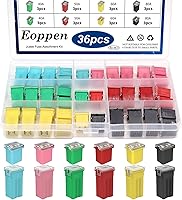 Eoppen 36Pcs JCase Fuse Assortment Kit - Tall/Standard & Low Profile Automotive Fuses 20A-80A for Cars Trucks SUVs RVs